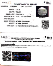 3.92/CT Natural Ceylonese Pukhraj with Govt Lab Certificate (4551)